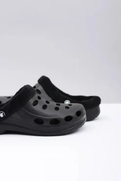 Damskie Boto Damskie Klapki Ocieplane Czarne Kroksy EVA