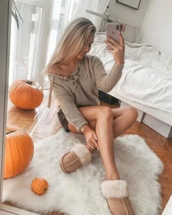 Sale Boto Damskie Klapki Papcie Beżowe Mirendy