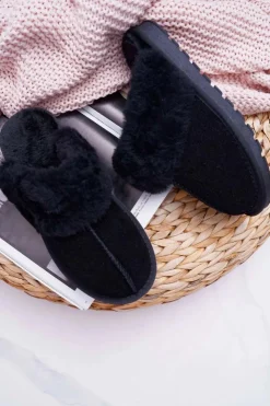 Boto Kapcie Klasyczne*Damskie Klapki Papcie Czarne Mirendy