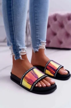 Damskie Boto Damskie Klapki Różowe Opalizujące Nerdo