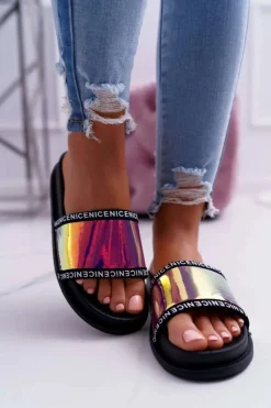 Damskie Boto Damskie Klapki Różowe Opalizujące Nerdo