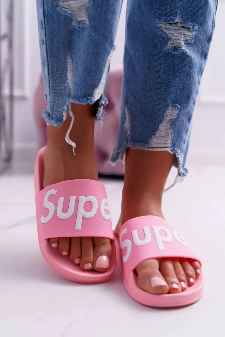 Discount Boto Damskie Klapki Różowe Super Losaria