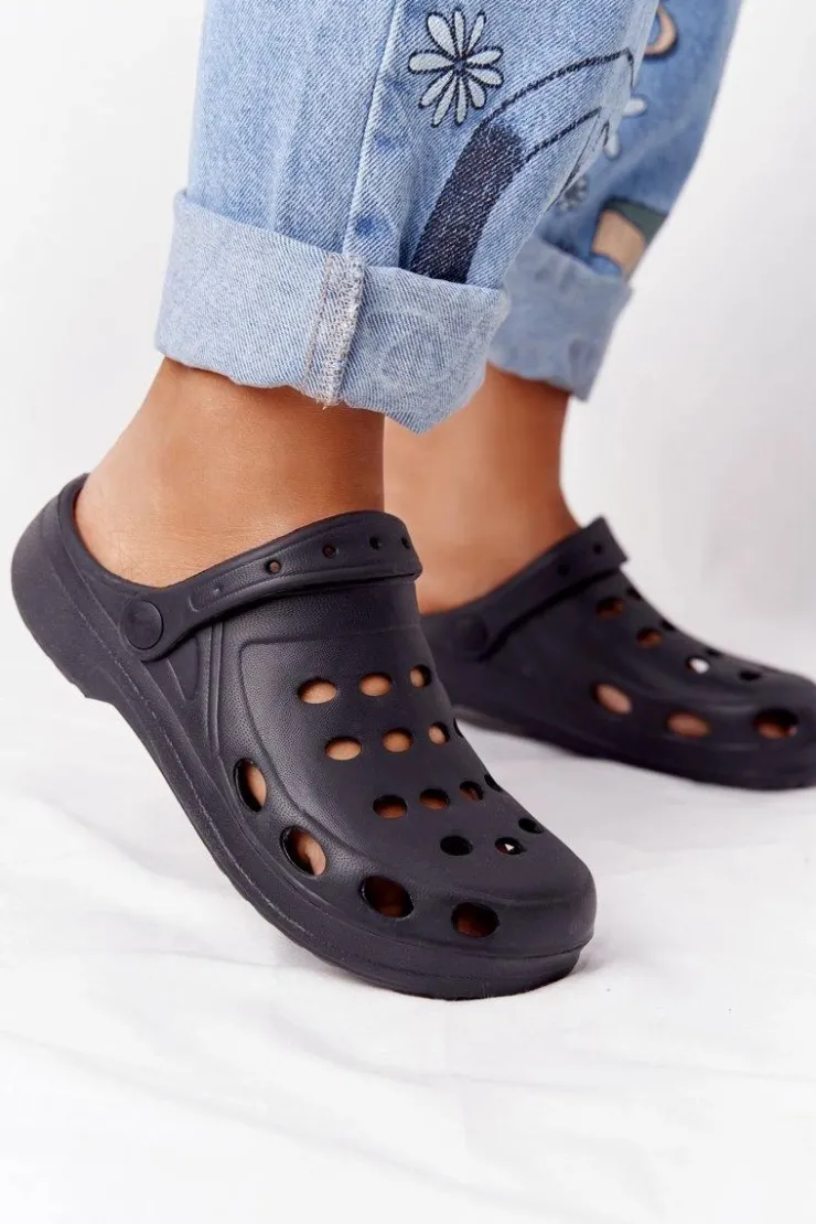 Boto Damskie Klapki Sandały Lekkie Czarne Piankowe EVA Czarny