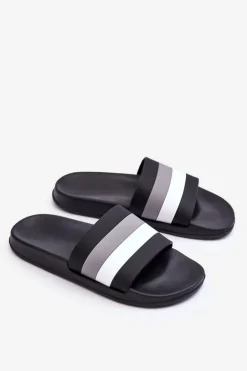 Damskie Boto Damskie Klapki W Paski Czarne Vision