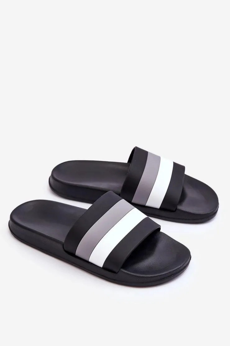 Damskie Boto Damskie Klapki W Paski Czarne Vision