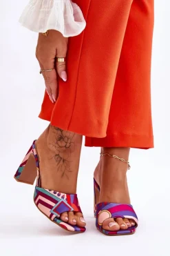 Boto Klapki Na Obcasie|Klapki Damskie Klasyczne*Damskie Klapki We Wzory Na Obcasie Fioletowe Adelise