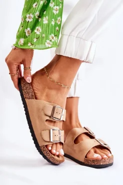 Damskie Boto Damskie Klapki Wsuwane Beżowe Misandei