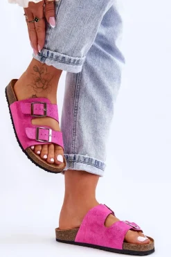 Sale Boto Damskie Klapki Wsuwane Fuksja Destino