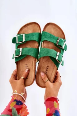 Damskie Boto Damskie Klapki Wsuwane Zielone Misandei