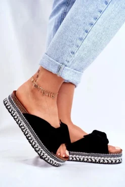 Damskie Boto Damskie Klapki Wysokie Czarne Mortigo