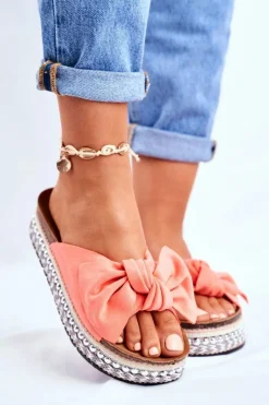 Damskie Boto Damskie Klapki Wysokie Koralowe Mortigo