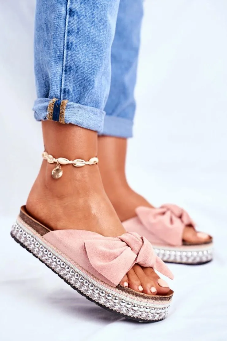 Boto Damskie Klapki Wysokie Różowe Mortigo