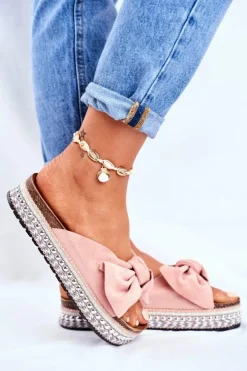 Boto Damskie Klapki Wysokie Różowe Mortigo