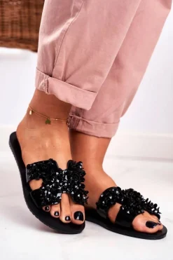 Damskie Boto Damskie Klapki Z Cyrkoniami Swallow