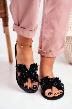 Damskie Boto Damskie Klapki Z Cyrkoniami Swallow