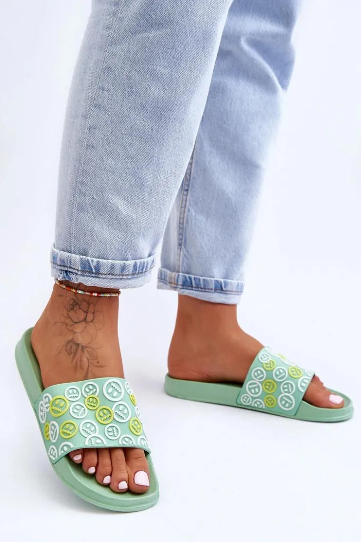Boto Klapki Sportowe|Klapki Basenowe*Damskie Klapki Z Emotikonami Zielone Cosette