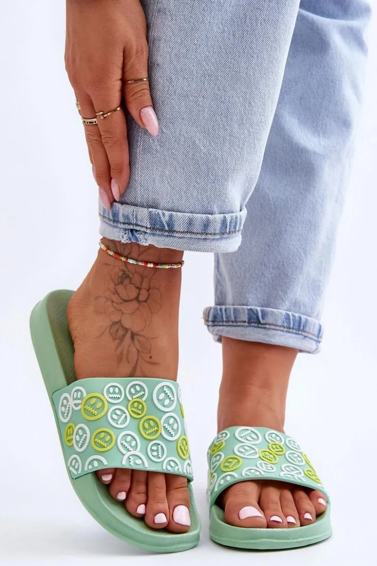 Boto Klapki Sportowe|Klapki Basenowe*Damskie Klapki Z Emotikonami Zielone Cosette