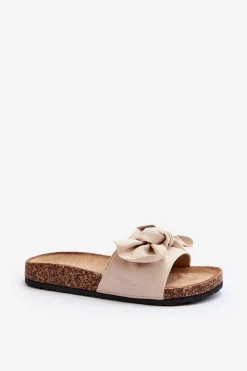 Damskie Boto Damskie Klapki Z Kokarda Beżowe Ezephira