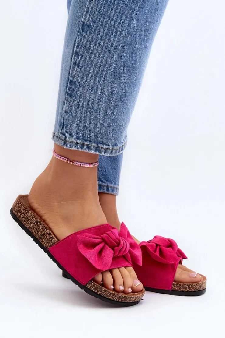 Boto Klapki Korkowe|Klapki Damskie Klasyczne*Damskie Klapki Z Kokarda Fuksja Ezephira