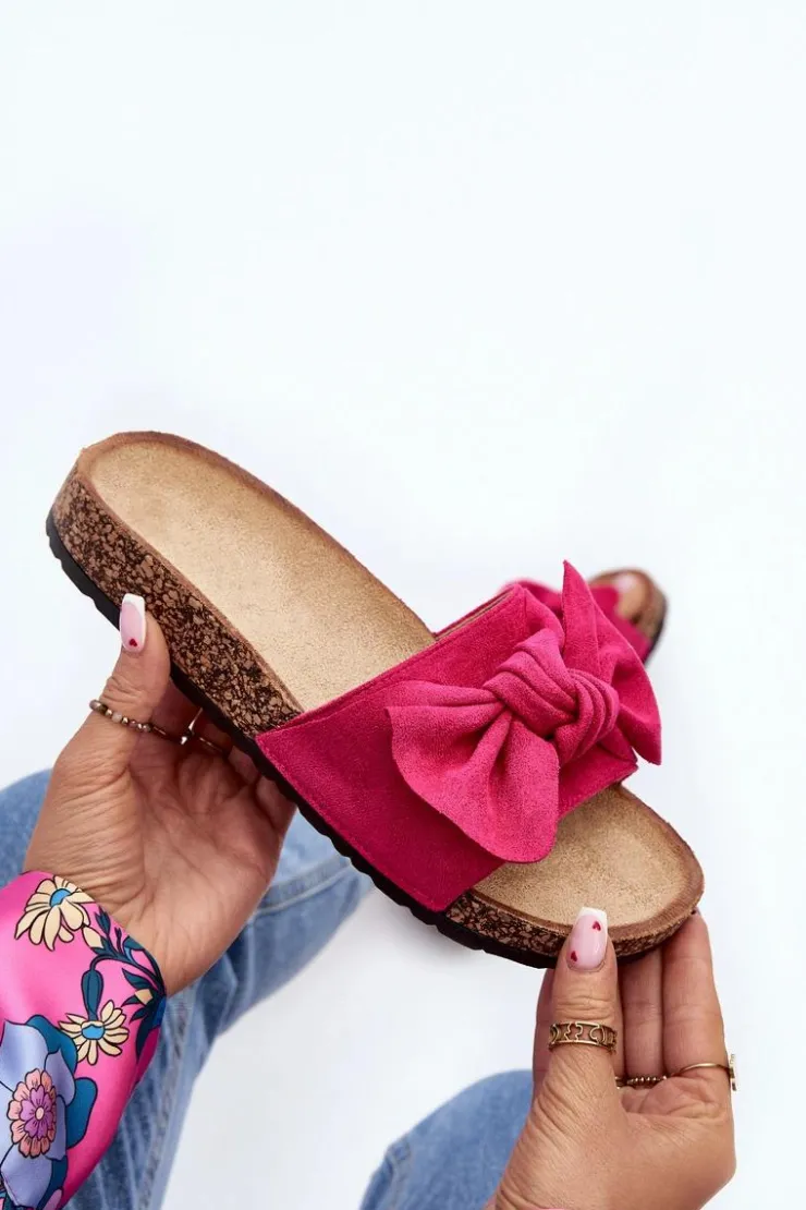 Boto Klapki Korkowe|Klapki Damskie Klasyczne*Damskie Klapki Z Kokarda Fuksja Ezephira