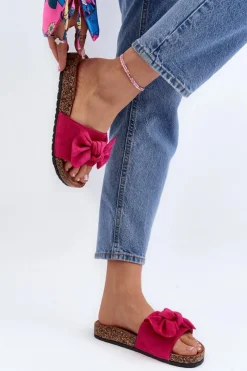 Boto Klapki Korkowe|Klapki Damskie Klasyczne*Damskie Klapki Z Kokarda Fuksja Ezephira