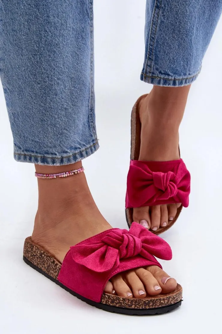 Boto Klapki Korkowe|Klapki Damskie Klasyczne*Damskie Klapki Z Kokarda Fuksja Ezephira