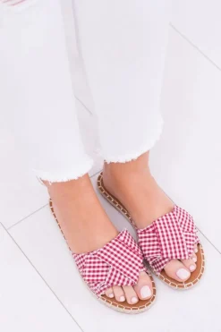 Damskie Boto Damskie Klapki Z Kokardkami Pin-up Girl Czerwone