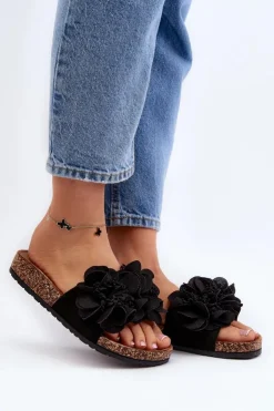 Boto Klapki Korkowe|Klapki Damskie Klasyczne*Damskie Klapki Z Kwiatami Czarne Lulania