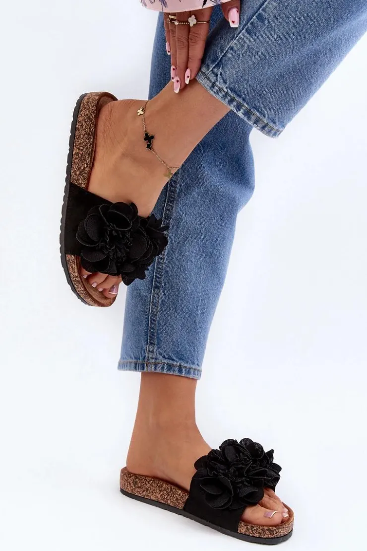 Boto Klapki Korkowe|Klapki Damskie Klasyczne*Damskie Klapki Z Kwiatami Czarne Lulania