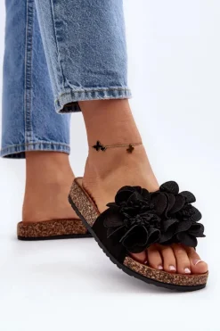 Boto Klapki Korkowe|Klapki Damskie Klasyczne*Damskie Klapki Z Kwiatami Czarne Lulania