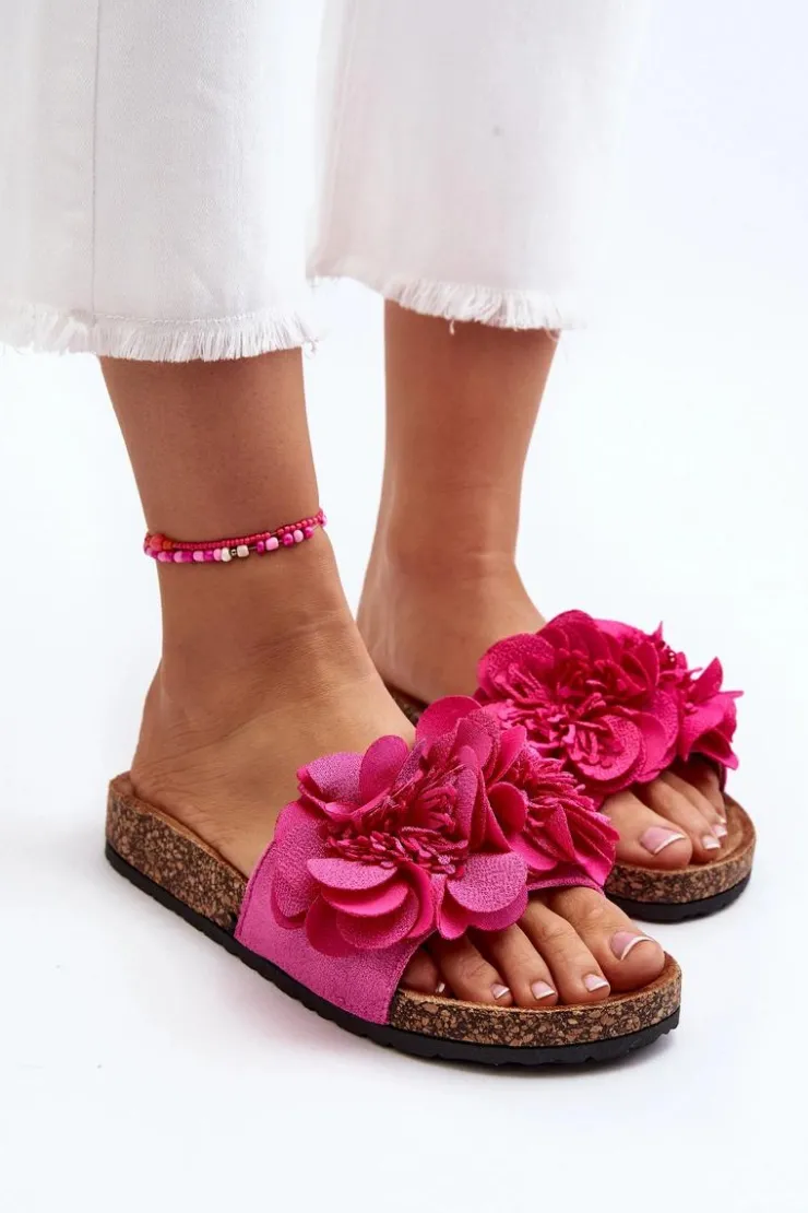 Boto Klapki Korkowe|Klapki Damskie Klasyczne*Damskie Klapki Z Kwiatami Fuksja Lulania