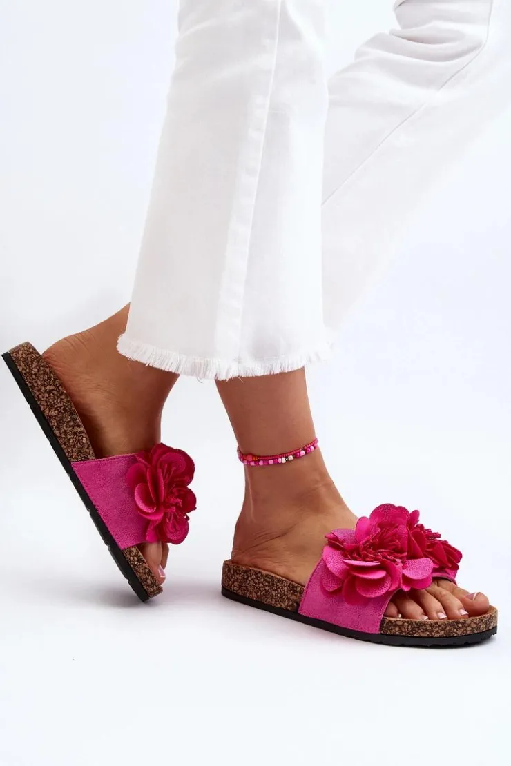 Boto Klapki Korkowe|Klapki Damskie Klasyczne*Damskie Klapki Z Kwiatami Fuksja Lulania