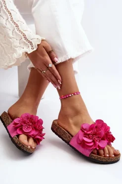 Boto Klapki Korkowe|Klapki Damskie Klasyczne*Damskie Klapki Z Kwiatami Fuksja Lulania