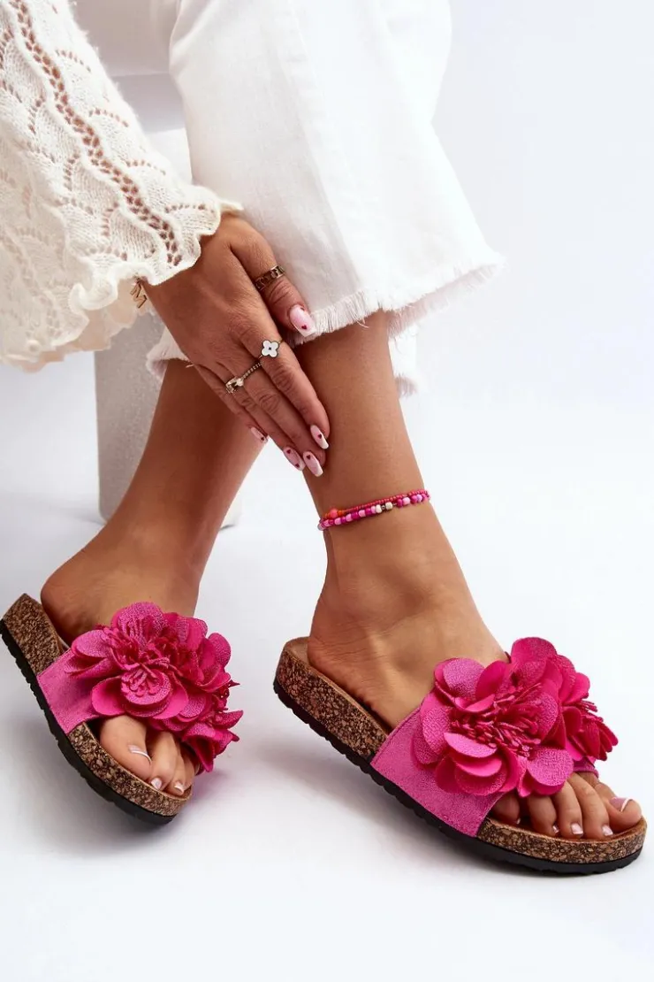 Boto Klapki Korkowe|Klapki Damskie Klasyczne*Damskie Klapki Z Kwiatami Fuksja Lulania