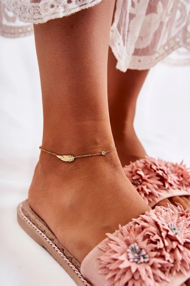 Clearance Boto Damskie Klapki Z Materiałowymi Kwiatami Różowe Susana