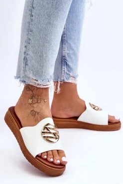 Boto Klapki Na Platformie|Klapki Damskie Klasyczne*Damskie Klapki Z Ozdobą Białe Secrets