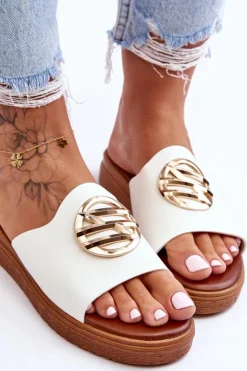 Boto Klapki Na Platformie|Klapki Damskie Klasyczne*Damskie Klapki Z Ozdobą Białe Secrets