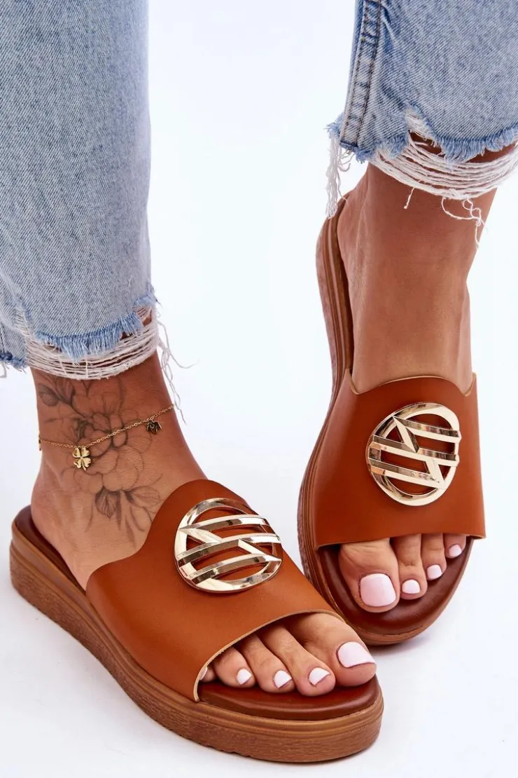 Best Boto Damskie Klapki Z Ozdobą Camel Secrets