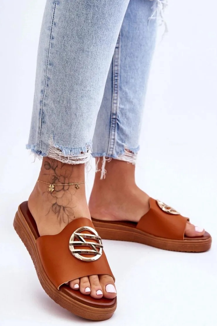 Best Boto Damskie Klapki Z Ozdobą Camel Secrets
