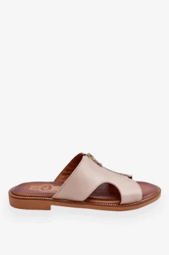 Damskie Boto Damskie Klapki Z Ozdobnym Zamkiem Beżowe Lemar Clarence