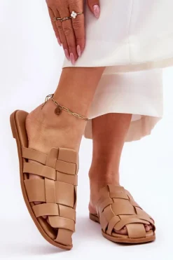 Damskie Boto Damskie Klapki Z Paskami Beżowe Reyna