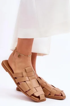 Damskie Boto Damskie Klapki Z Paskami Beżowe Reyna