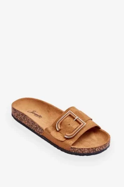 Boto Klapki Korkowe|Klapki Na Platformie*Damskie Klapki Zamszowe Na Platformie Camel Festil