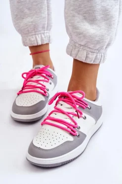 Boto Buty Sportowe Na Platformie|Sneakersy Damskie*Damskie Klasyczne Buty Sportowe Podwójnie Sznurowane Biało-Szare Jella