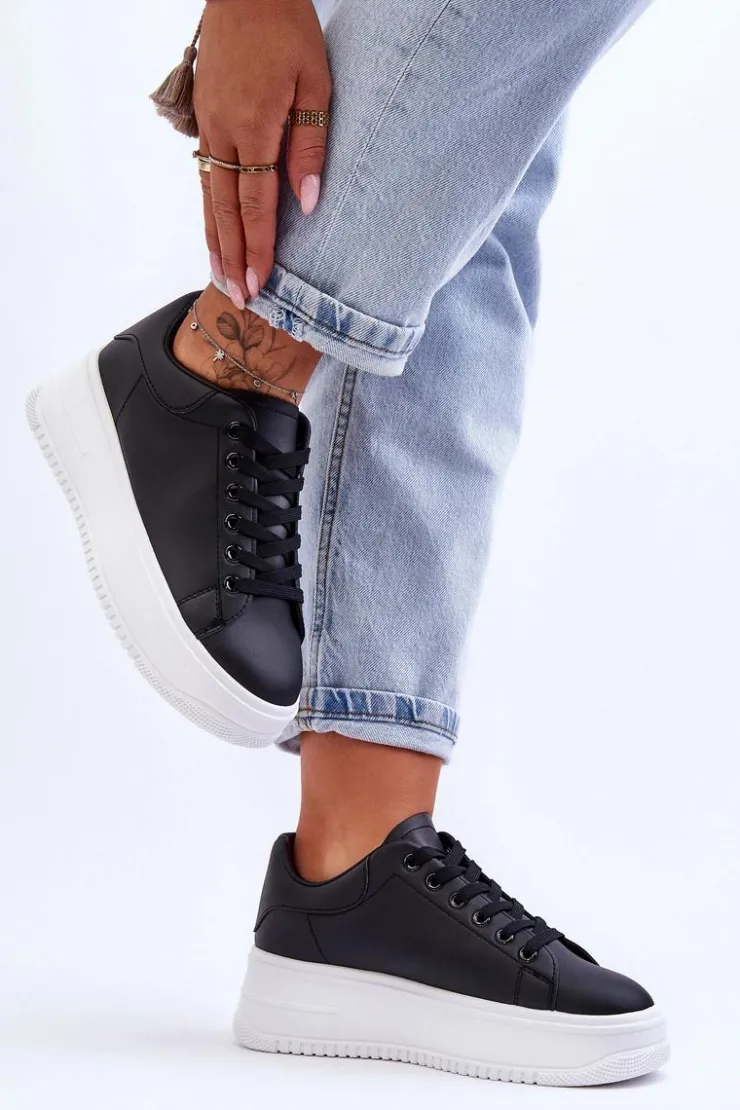 Boto Sneakersy Damskie*Damskie Klasyczne Buty Sportowe Czarno-Białe Night Trip