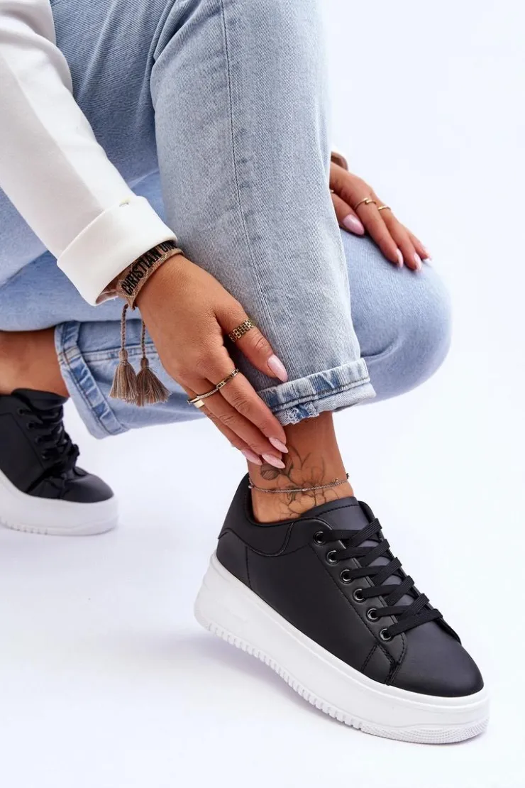 Boto Sneakersy Damskie*Damskie Klasyczne Buty Sportowe Czarno-Białe Night Trip