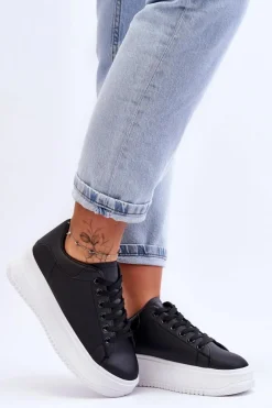 Boto Sneakersy Damskie*Damskie Klasyczne Buty Sportowe Czarno-Białe Night Trip