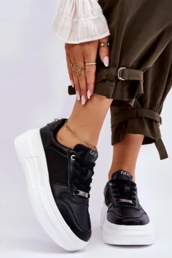 GOE Sneakersy Damskie*Damskie Klasyczne Buty Sportowe LL2N4061 Czarne Czarny