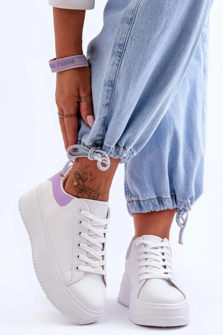 Damskie Boto Damskie Klasyczne Buty Sportowe Biało-Fioletowe Night Trip