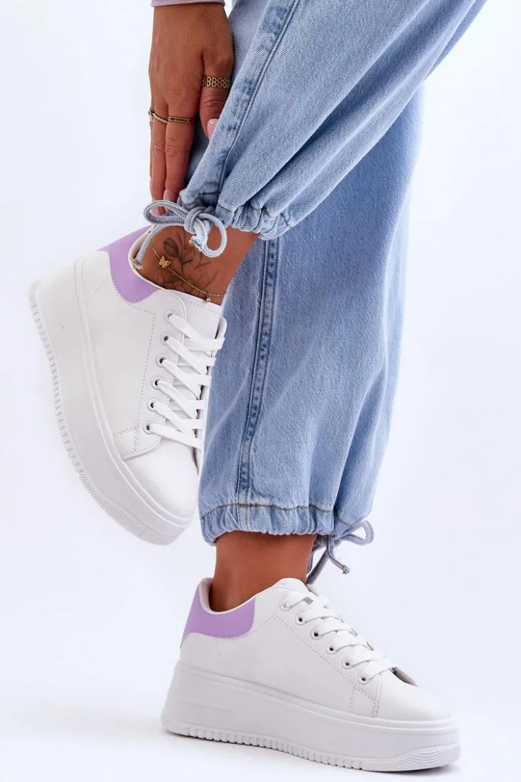 Damskie Boto Damskie Klasyczne Buty Sportowe Biało-Fioletowe Night Trip